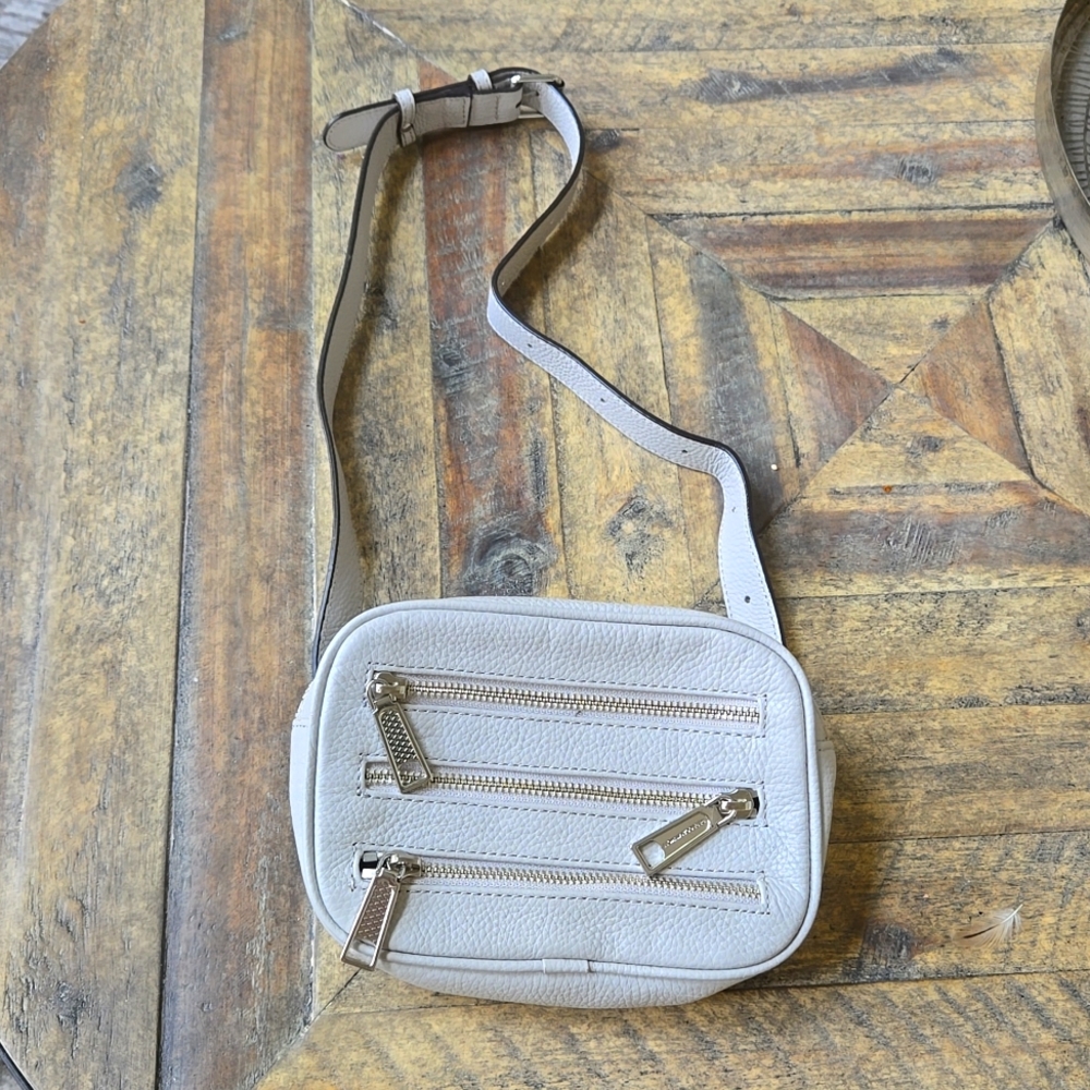 Rebecca Minkoff Light Gray Leather Belt Bag